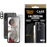 PanzerGlass Flagship 3-in-1 Privacy Set transparent/weiß, Samsung Galaxy A36 5G, QI-kompatibel, EasyAligner