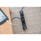 Brennenstuhl Ecolor Steckdosenleiste 4-fach mit 2x USB-C, 1x USB-A schwarz/anthrazit, 1,5 Meter Kabel, mit Sicherheitsschalter