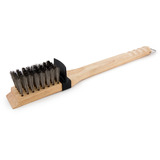 Broil King Holz Reinigungsbürste, extra lange Borsten, Grill-Reinigungsbürste holz/edelstahl, integrierter Spritzschutz