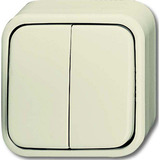 Busch-Jaeger Serienschalter 2601/5 Aufputzglas weiß, Retail