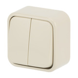 Busch-Jaeger Serienschalter 2601/5 Aufputzglas weiß, Retail