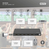 Digitus 8K HDMI Splitter, 1x4 schwarz, mit Downscaler