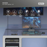 Digitus 8K HDMI Splitter, 1x4 schwarz, mit Downscaler