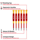 EINHELL Präzisions-Schraubendreher Set VDE, 6-teilig rot/gelb
