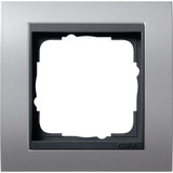 Gira Abdeckrahmen 1-fach Aluminium mit Zwischenrahmen Anthrazit, bruchsicher aluminium, Retail