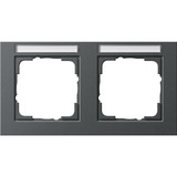 Gira Abdeckrahmen 2-fach waagerecht bruchsicher, Abdeckung anthrazit, Retail