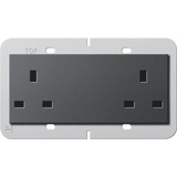Gira Doppelsteckdose British Standard 13 Ampere anthrazit, Retail