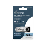 MediaRange Flexi-Drive 128 GB, USB-Stick schwarz/silber, USB-A 2.0