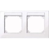 Merten M Plan Rahmen zwei fach beschriftbar waagerecht weiß, Retail