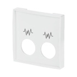 Busch-Jaeger Zentralscheibe studioweiß als Abdeckung für Rufeinheit als Diagnostik-/Steckkontakt weiß, Retail