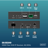 Digitus HDMI Fiber KVM IP Receiver, KVM-Switch schwarz, 4K/60Hz