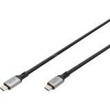 Digitus USB4 Gen 3x2 Kabel, USB-C Stecker > USB-C Stecker, 40Gbit/s schwarz/grau, 1 Meter, PD 3.1, Laden mit 240 Watt