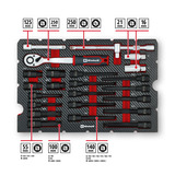 EINHELL E-Case Werkzeugkoffer KFZ, 121-teilig, Werkzeug-Set schwarz/rot, mit Werkzeug-Sortiment für Hobbyschrauber