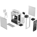 Fractal Design Meshify 2 Compact Lite White TG Clear, Tower-Gehäuse weiß, Tempered Glass