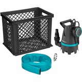 GARDENA Schmutzwasser-Tauchpumpe 10500 BASIC, Hochwasser-Set, Tauch- / Druckpumpe schwarz/türkis, 400 Watt, inkl. Schlauch-Anschluss, Aufbewahrungsbox