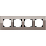 Gira Abdeckrahmen vierfach Esprit Glas Umbra, Abdeckung braun, Retail