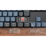 Keychron K1 Pro, Gaming-Tastatur schwarz/blaugrau, DE-Layout, Gateron Low Profile 2.0 Mechanical Red, Hot-Swap, Aluminiumrahmen, RGB