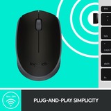 Logitech M171 Wireless, Maus schwarz, 3 Tasten, für Links- und Rechtshänder, kompatibel mit PC/Mac