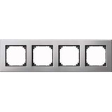 Merten Metallrahmen vierfach für waagerecht und senkrecht Montage Retail