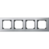 Merten Metallrahmen vierfach für waagerecht und senkrecht Montage Retail