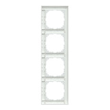 Merten Rahmen vierfach für Senkrecht- und Waagerechtmontage aus Thermoplast, matt, IP20 weiß (matt), Retail
