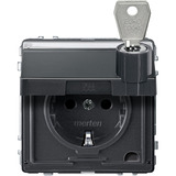 Merten Schutzkontaktsteckdose mit Klappdeckel und Schriftfeld Retail