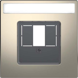 Merten Zentralplatte nickelmetallic rechteckiger Ausschnitt, Abdeckung grau, Retail