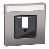 Merten Zentralplatte nickelmetallic rechteckiger Ausschnitt, Abdeckung grau, Retail