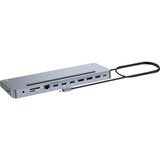 i-tec USB-C Metal Ergonomic Triple 4K Docking Station, Dockingstation HDMI, DP, USB-C, PD, mit Ladegerät
