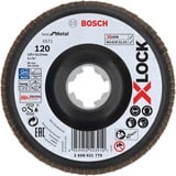 Bosch PRO X571 X-LOCK Fächerschleifscheibe, Ø 125mm, K120 Bohrung 22,23mm, abgewinkelt