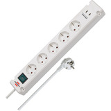 Brennenstuhl Bremounta Steckdosenleiste 5-fach, 2x USB-C weiß, 3 Meter Kabel, 2x USB, mit Sicherheitsschalter