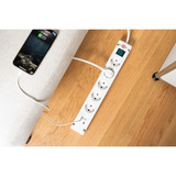 Brennenstuhl Bremounta Steckdosenleiste 5-fach, 2x USB-C weiß, 3 Meter Kabel, 2x USB, mit Sicherheitsschalter