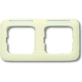 Busch-Jaeger Rahmen zwei fach waagerecht mit Sichtfenster und Beschriftungsträger weiß, Retail