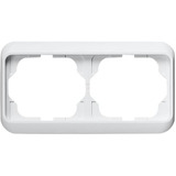 Busch-Jaeger Rahmen zweifach waagerecht Abdeckrahmen alpha Studioweiss hochglanz 1722-24G weiß (glänzend), Retail