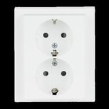 Busch-Jaeger Schutzkontakt Doppelsteckdose weiß, Retail