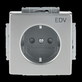 Busch-Jaeger Schutzkontakt Steckdose mit Aufdruck EDV 20 EUCKS DV 866 edelstahl, Retail
