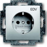 Busch-Jaeger Schutzkontakt Steckdose mit Aufdruck EDV 20 EUCKS DV 866 edelstahl, Retail