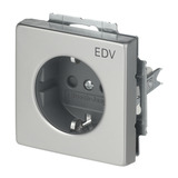 Busch-Jaeger Schutzkontakt Steckdose mit Aufdruck EDV 20 EUCKS DV 866 edelstahl, Retail