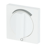 Busch-Jaeger Zentralscheibe mit Drehknopf und Aufdruck, Abdeckung weiß (matt), Retail