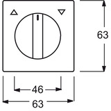 Busch-Jaeger Zentralscheibe mit Drehknopf und Aufdruck, Abdeckung weiß (matt), Retail