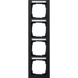 Gira Abdeckrahmen vierfach senkrecht mit Beschriftungsfeld schwarz, Retail