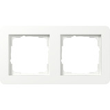 Gira Abdeckrahmen zweifach, Abdeckrahmen E1, seidenmatt, bruchsicher, Kunststoff, matt weiß (matt), Retail