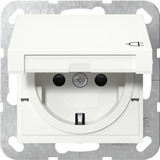 Gira Schutzkontaktsteckdose Typ F 16 Ampere 250 Volt mit Klappdeckel und erhöhtem Berührungsschutz weiß (glänzend), Retail