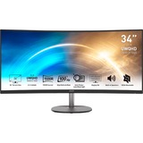 MSI PRO MP341CQDE, LED-Monitor 86.35 cm (34 Zoll), schwarz/silber, UWQHD, VA, Curved, FreeSync, HDMI, Displayport, 100Hz Panel