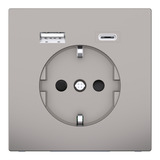 Merten Schutzkontakt Steckdose mit USB Ladegerät, Typ MEG2367-6050, Unterputz, 16 Ampere, 250 Volt nickel, Retail