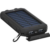 goobay Outdoor Powerbank 8.0 mit Solar schwarz, 8.000 mAh, 2x USB-A