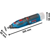 Bosch Akku-Rotationswerkzeug GRO 12V-35 Professional, Multifunktions-Werkzeug blau/schwarz, 2x Li-Ionen-Akku 2,0 Ah, L-BOXX