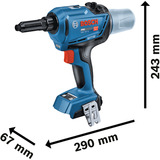 Bosch Professional Akku-Nietpistole GRG 18V-16 C Professional solo, 18Volt blau/schwarz, ohne Akku und Ladegerät, Retail