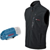 Bosch Professional Heat+Jacket GHV 12+18V Kit Größe 2XL, Arbeitskleidung schwarz, inkl. Ladegerät GAL 12V-20 Professional, 1x Akku GBA 12V 2.0Ah