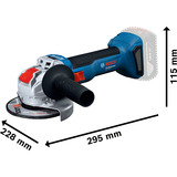 Bosch Professional X-LOCK Akku-Winkelschleifer GWX 18V-8 Professional solo, 18Volt blau/schwarz, ohne Akku und Ladegerät, Ø 125mm, in L-BOXX